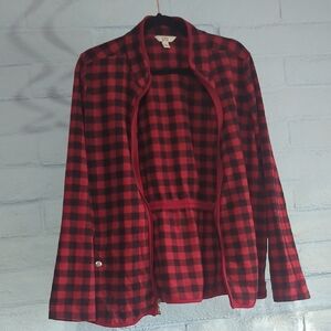 Croft & Barrow Red and Black Plaid Blazer